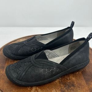 JBU Shoes Wm 9.5M Florida Black Shimmer Slip On Loafer Sneaker Comfort Perf